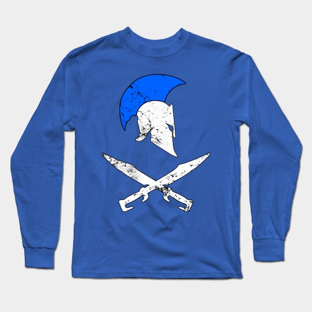 Greek  Warrior Swords and Helmet Long Sleeve T-Shirt by Scar